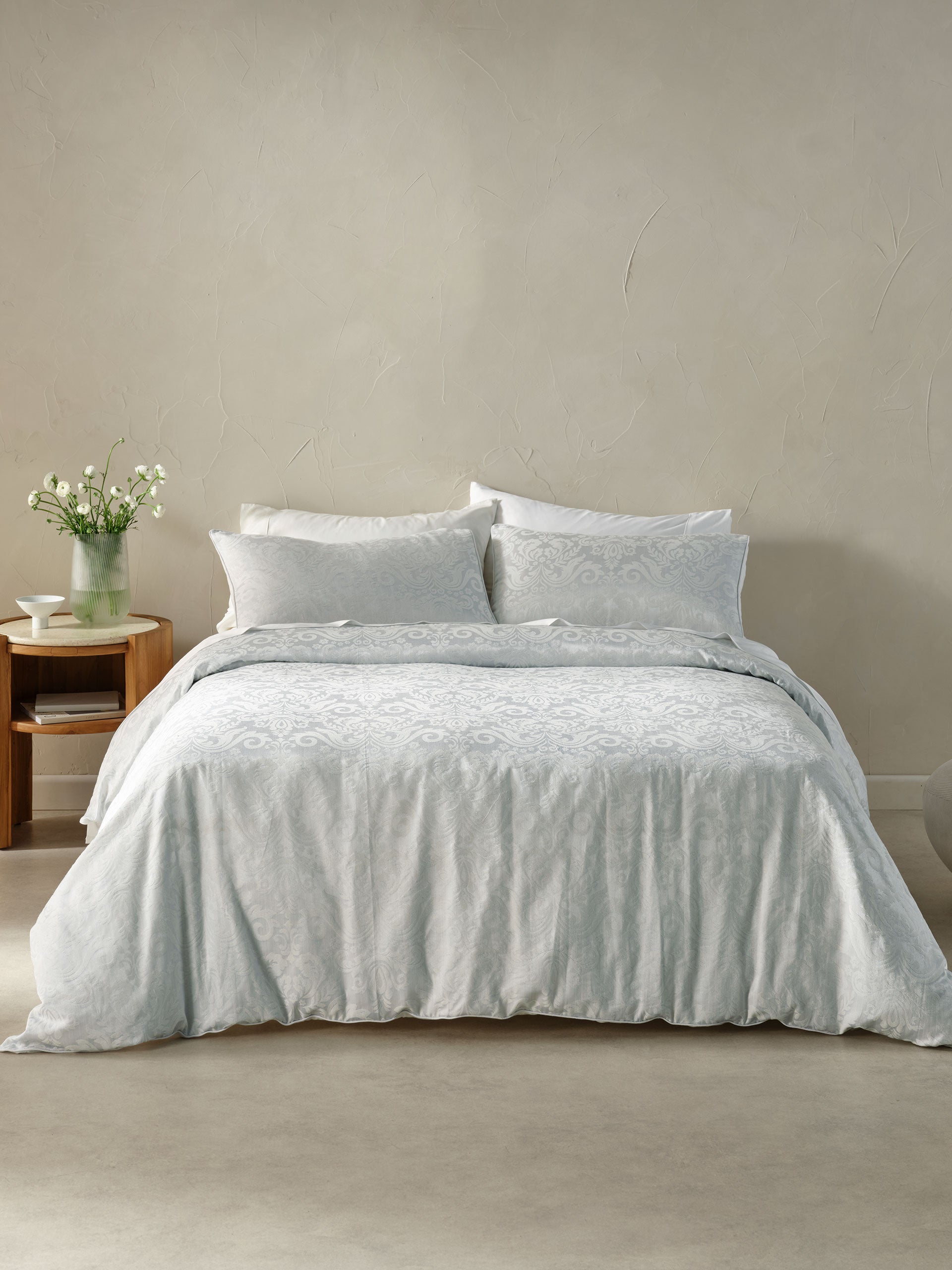 Duvet Cover Set-LINEN HOUSE-Khiara-Silver Blue