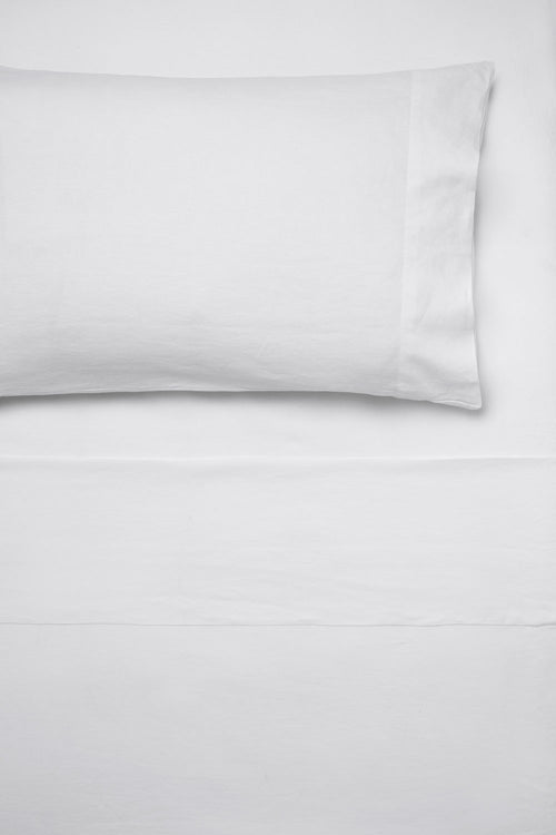 Cotton Sheet-Fitted Sheet- (White) / (Light Grey)-250TC