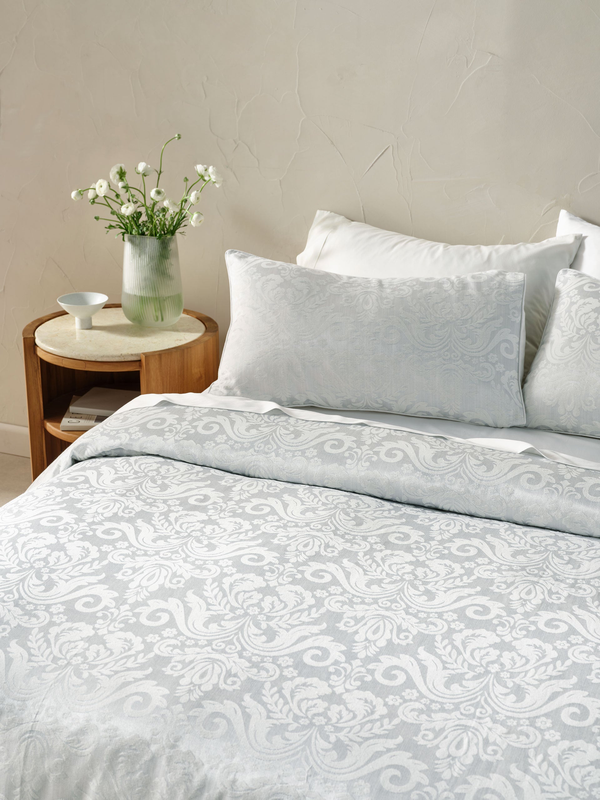 Duvet Cover Set-LINEN HOUSE-Khiara-Silver Blue