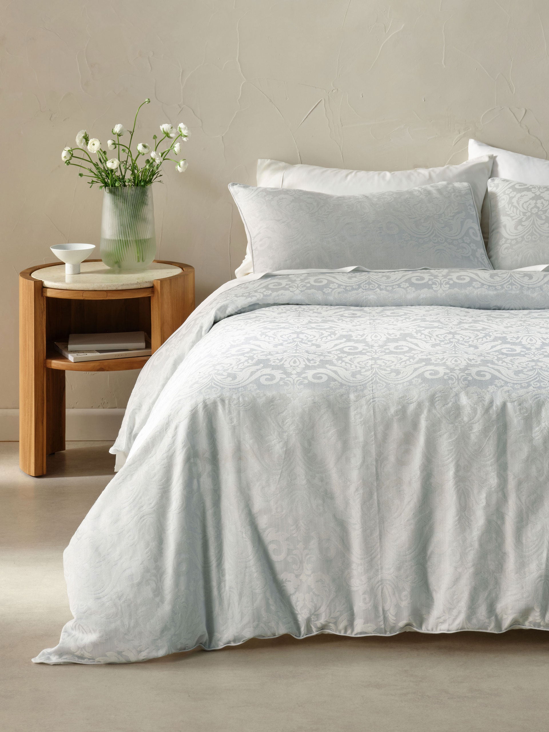 Duvet Cover Set-LINEN HOUSE-Khiara-Silver Blue